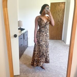 Long leopard print dress